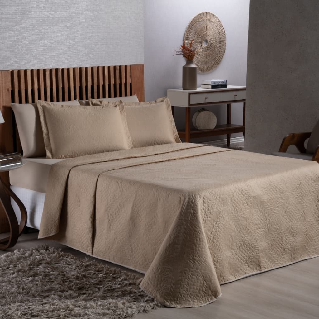 Colcha Cobre Leito Cama Solteiro Casal Queen Cores Lisas 400 Fios Micropercal Luxo - Avulso