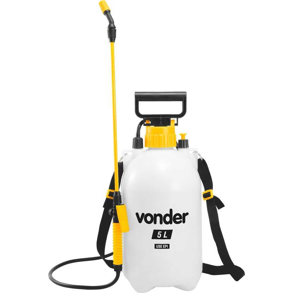 Pulverizador Manual 5 Litros Pl005 Borrifador Manual Bomba Branco Vonder