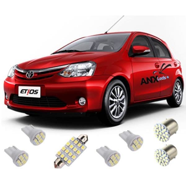 Kit Lâmpada Led Toyota Etios Luz Pingo Torpedo Teto Placa R