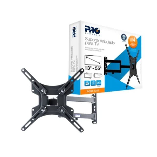 Suporte de Tv Quadri Articulado 13" a 55" até 40Kg - Proeletronic
