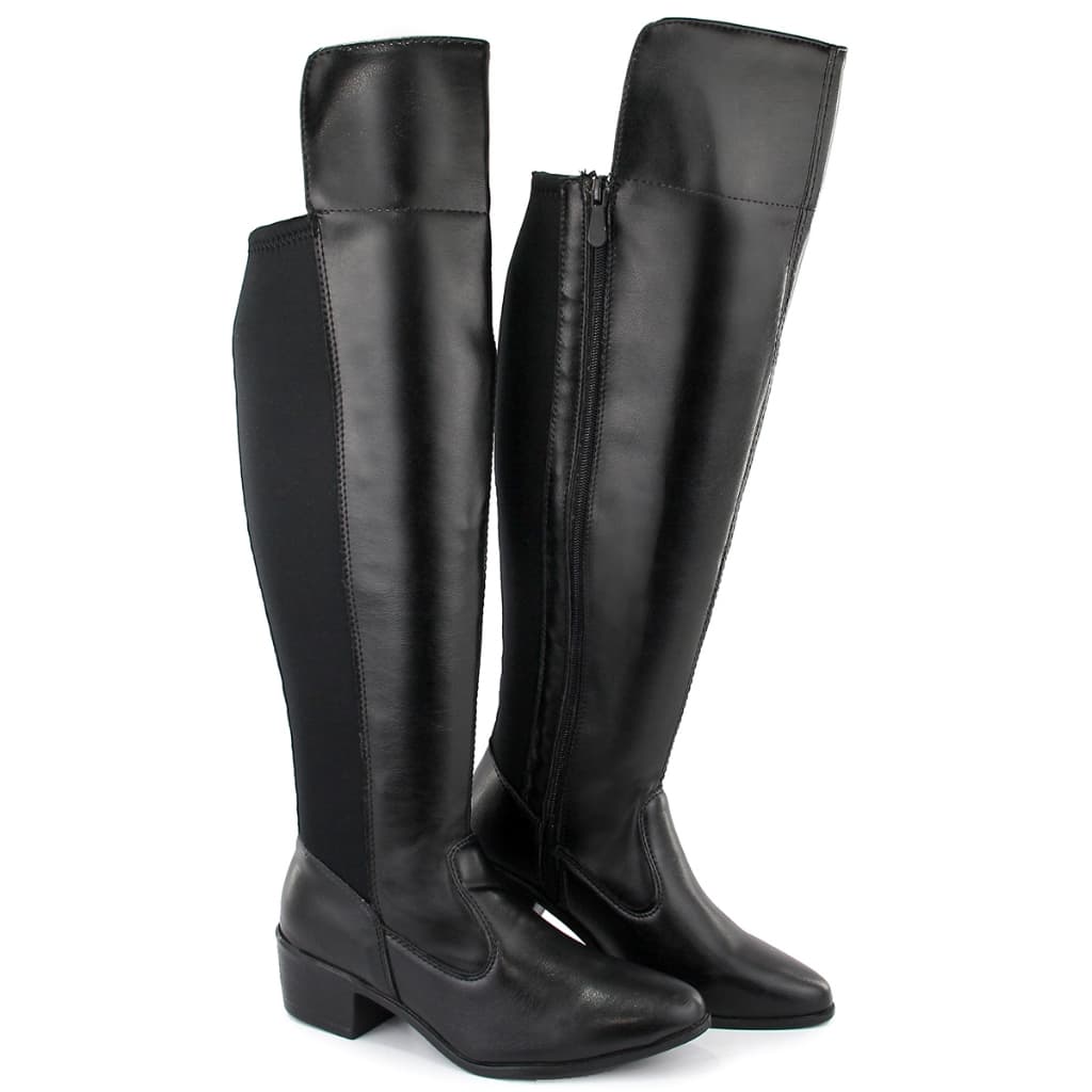 Bota Cano Longo Over Panturrilha Grossa Plus Size Zíper Lateral