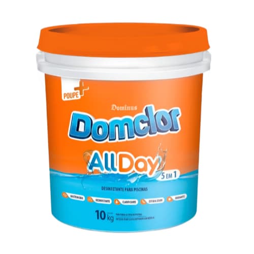 Cloro Balde 10kg Piscina Domclor Allday 5 Em 1 Granulado Ação Rápida