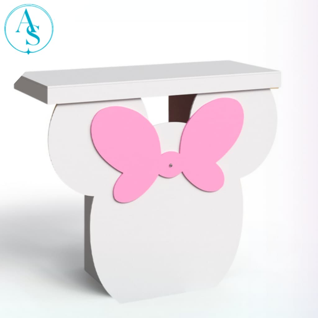 Mesinha Slim Minnie Mdf Decorado Linha pegue e Monte Lançamento