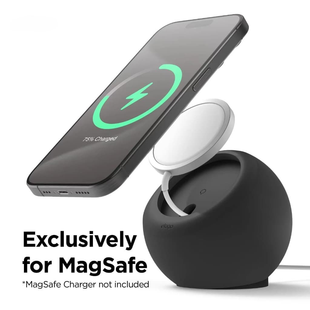 Suporte De Recarga Magnética De Silicone Formato De Bola De Escrivaninha Para iPhone 12 13 14 Plus Pro Max 2 Em 1 Magsaf
