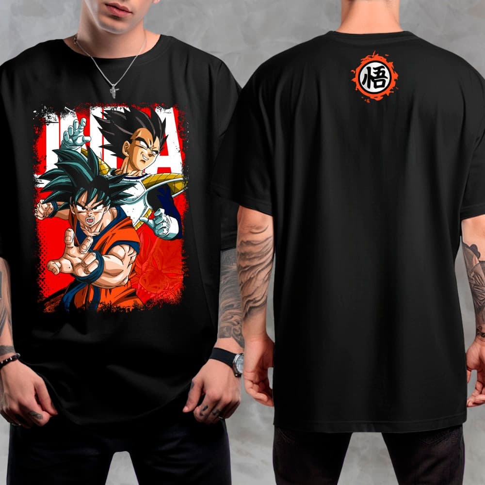 Camiseta Anime Dragon Ball Personagens Goku Vegeta Camisa 100% Algodão Maxima Qualidade