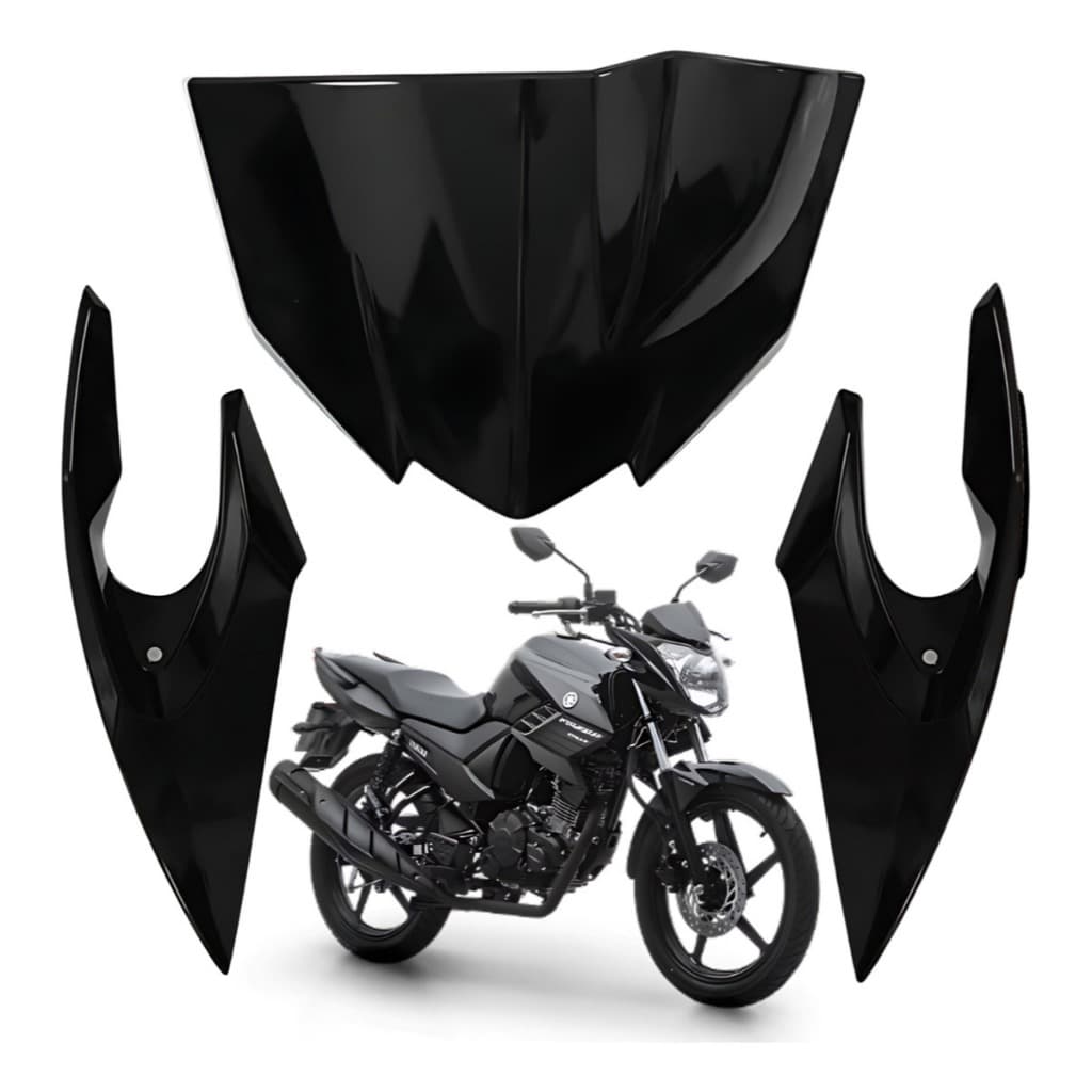 Kit carenagem lateral bananinha e superior do farol moto Fazer 150 2014 à 2022 Pro Tork