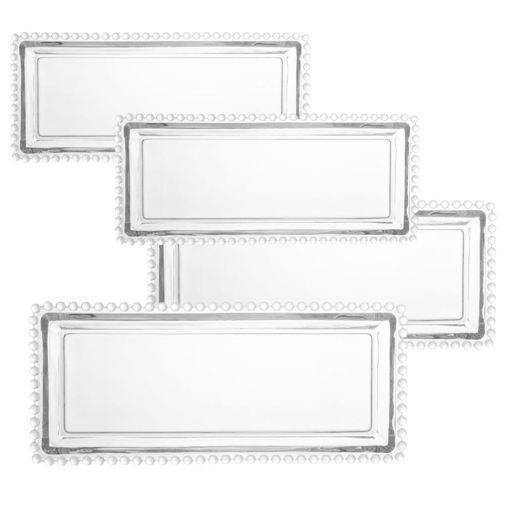 Petisqueira Travessa Retangular de Cristal Pearl / Coração 30cm x 13cm x 3cm - Wolff