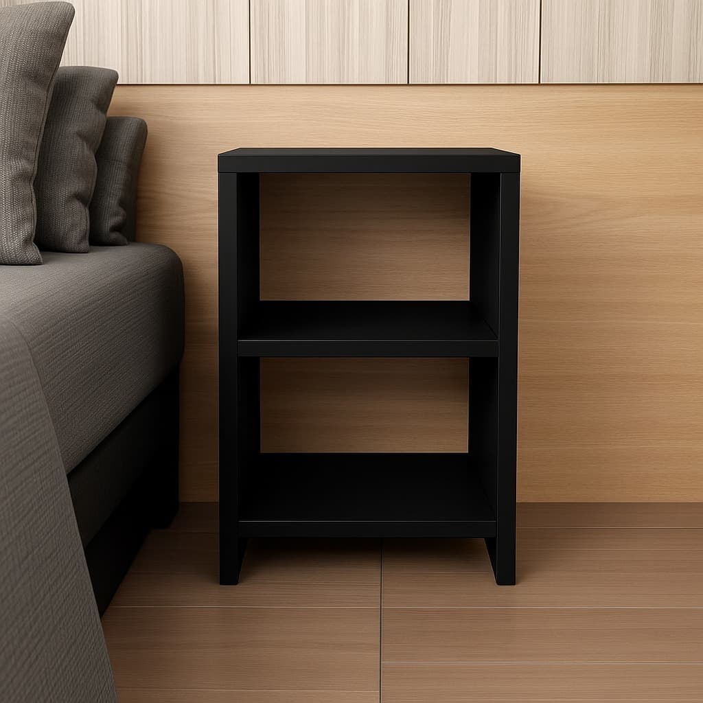 Kit 2 Mesa de Cabeceira MDF Criado de Cama Decoração Quarto Casal Solteiro - Preto ou Branco