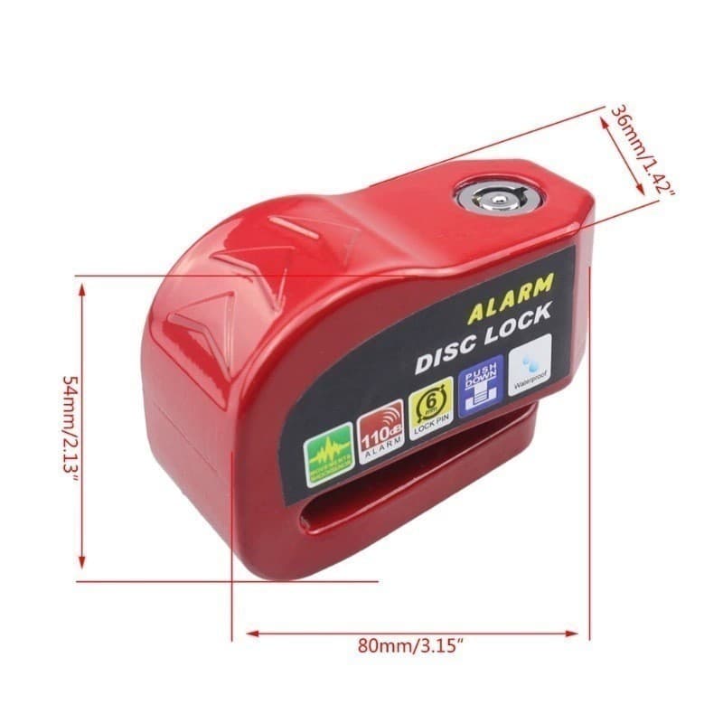 Trava Cadeado De Freio Disco Com Alarme Sonoro Para Moto