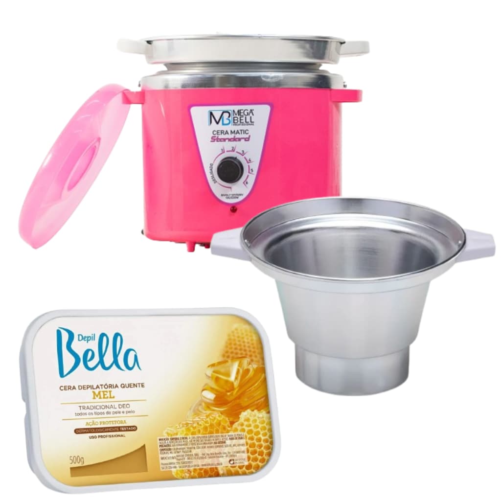 Termocera Pink Com Refil 900g + Refil Extra + Cera em Barra de Mel