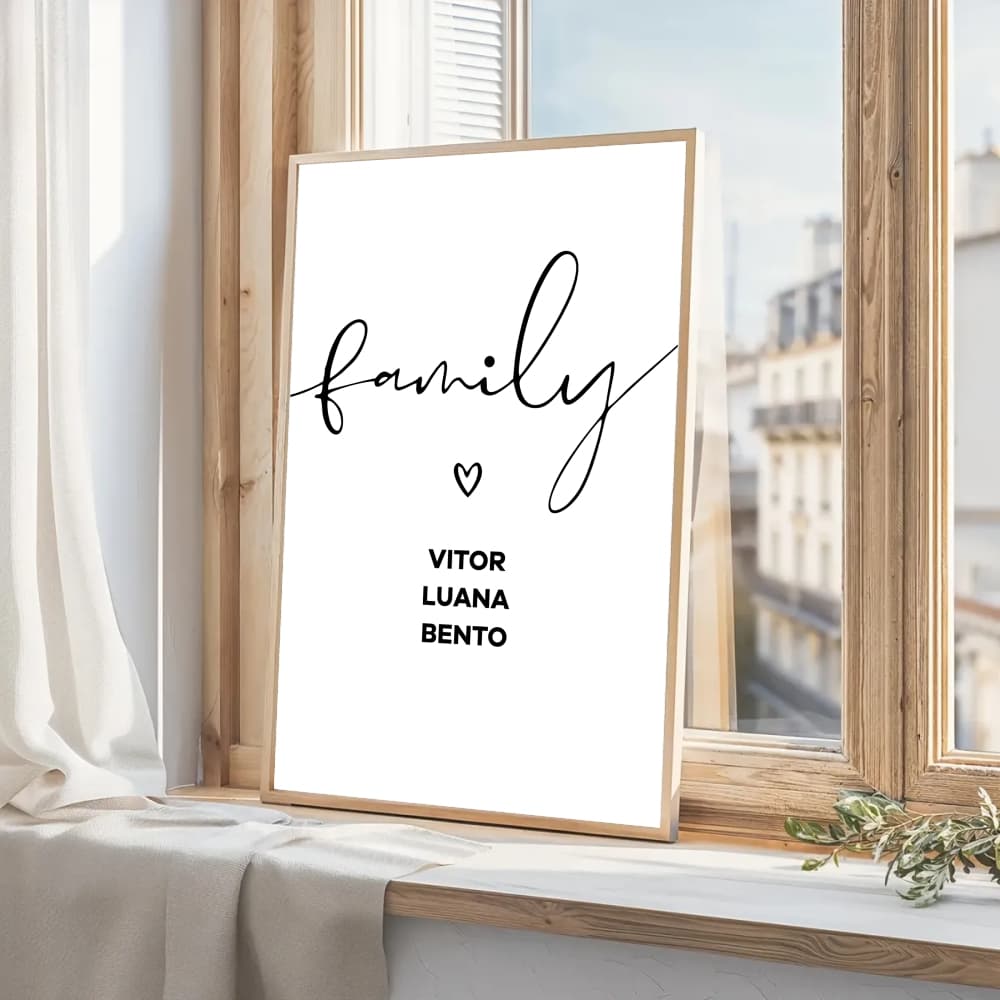 Quadro Decorativo Family Nomes Personalizados Família Pinterest 3 Moldura Caixa TokQuadros