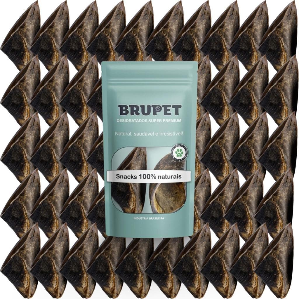 Kit 50 unidades Cascos Bovino Petisco 100% Natural Premium Para Cães Cachorros Brupet