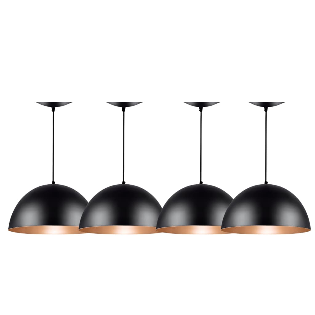 Pendente Meia Lua Kit4 Aluminio Decorativo Lustre Teto Interna Externa Cabo 1m Regulável Casa Sala
