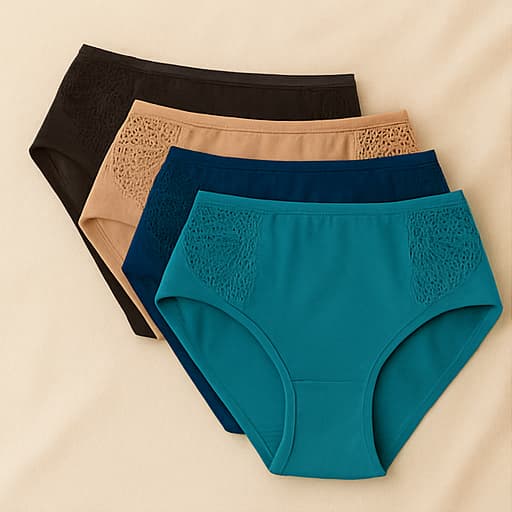 Kit 5 Calcinhas Plus Size de Renda Premium Feminina Conforto e Estilo