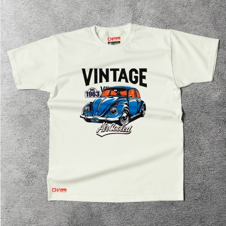 Camiseta Masculina Vintage Estampada Fusca 100% Algodão Estilo Retrô Casual Confortável