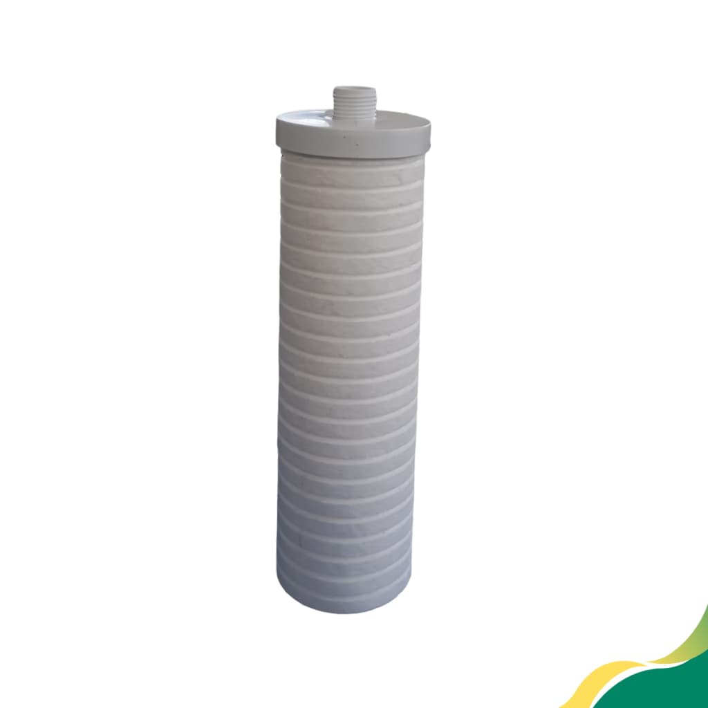 Elemento filtrante de polipropileno ranhurado de 9 3/4" x 2 1/2" - 20 micra, com rosca.