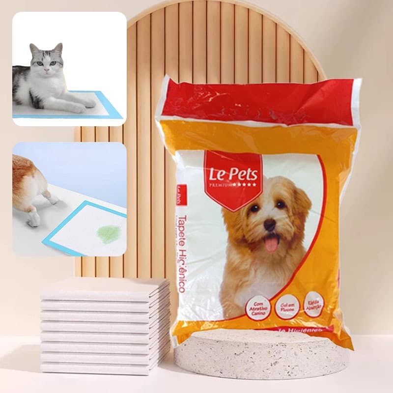 Kit 7 Un Tapete Higiênico Cães 60x55cm gatos e cachorrosLe Pets