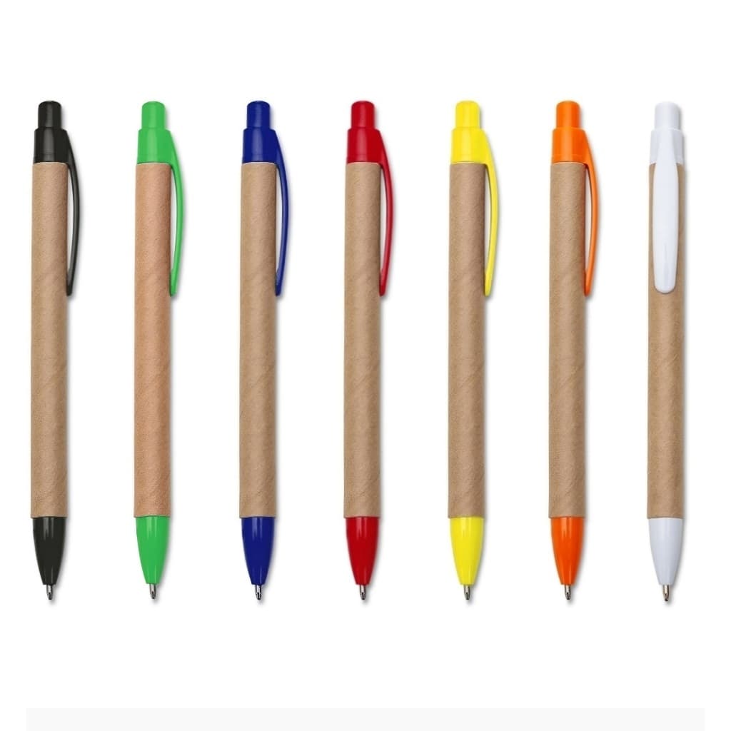 Kit Com 60 Canetas Ecológicas de Papelão