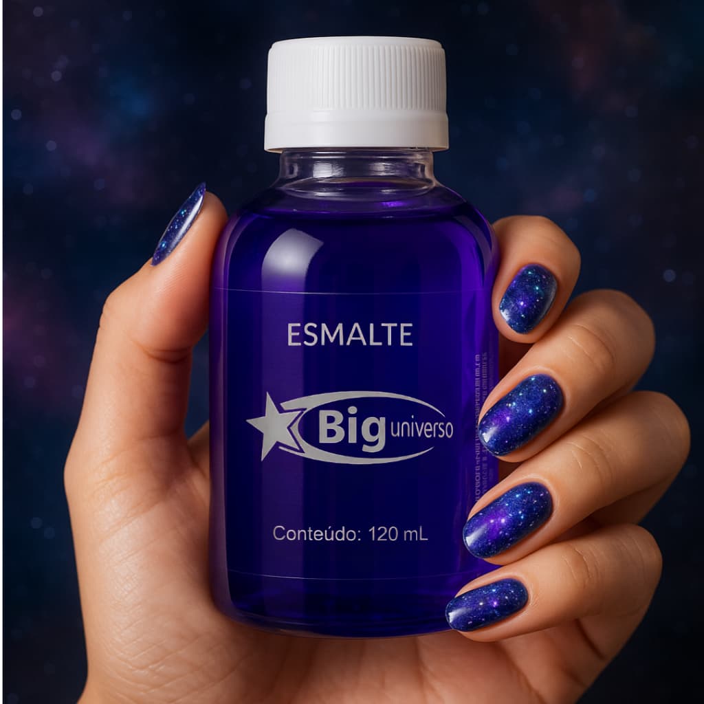 Esmalte Cobertura Brilhante Maos Big Universo 120 Ml Manicure Uso Profissional Brilho as Unhas