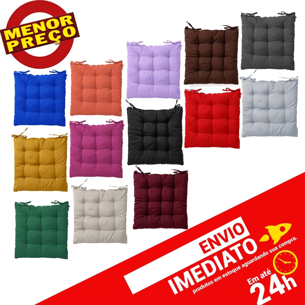 Assento Almofada Futon Futton Cadeira Banco Pallet Decoração Oxford Liso 40x40 - Varias Cores