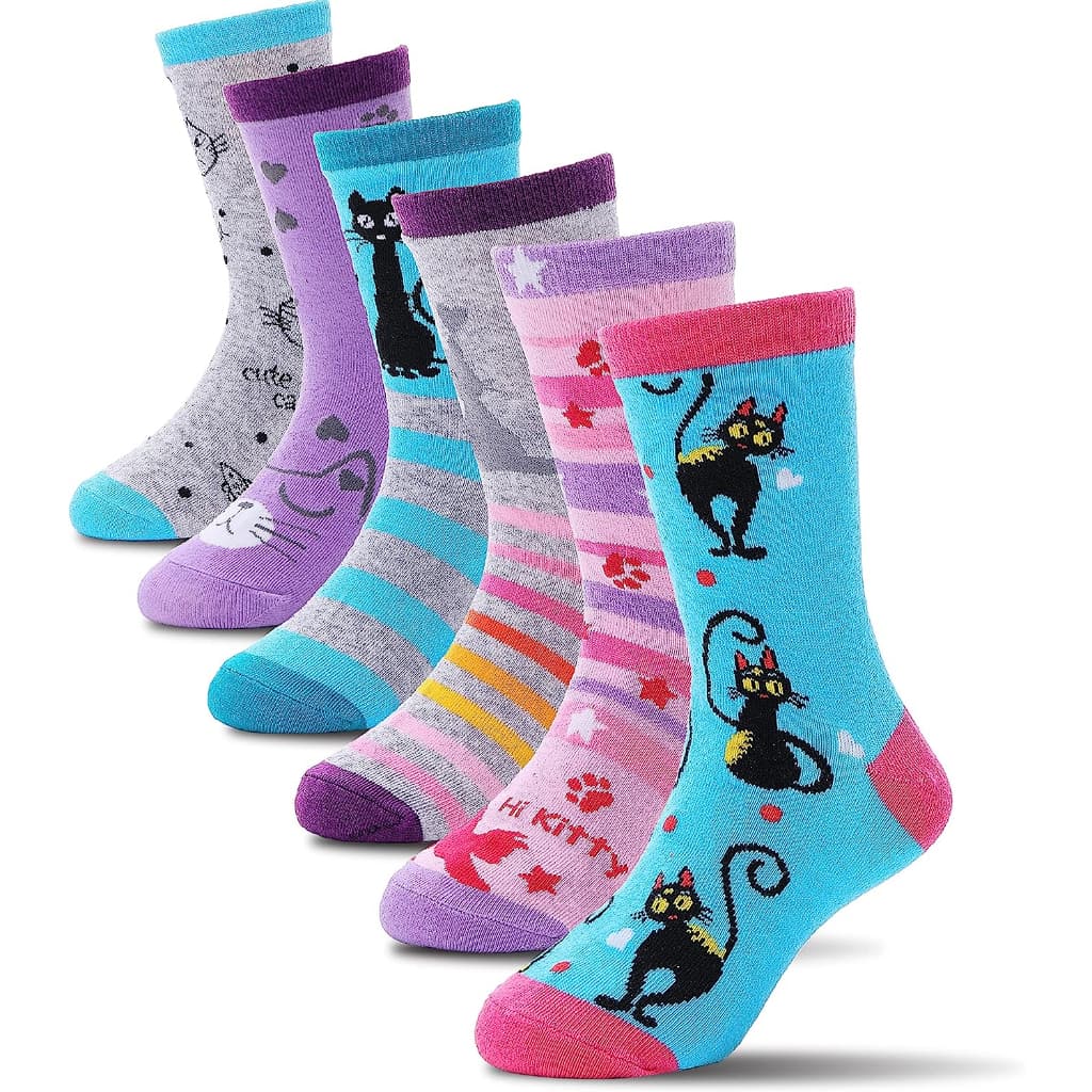 Kit 3,6,9,12 Pares Meia Cano Médio Feminina Unissex Estampada Lisa Sortida