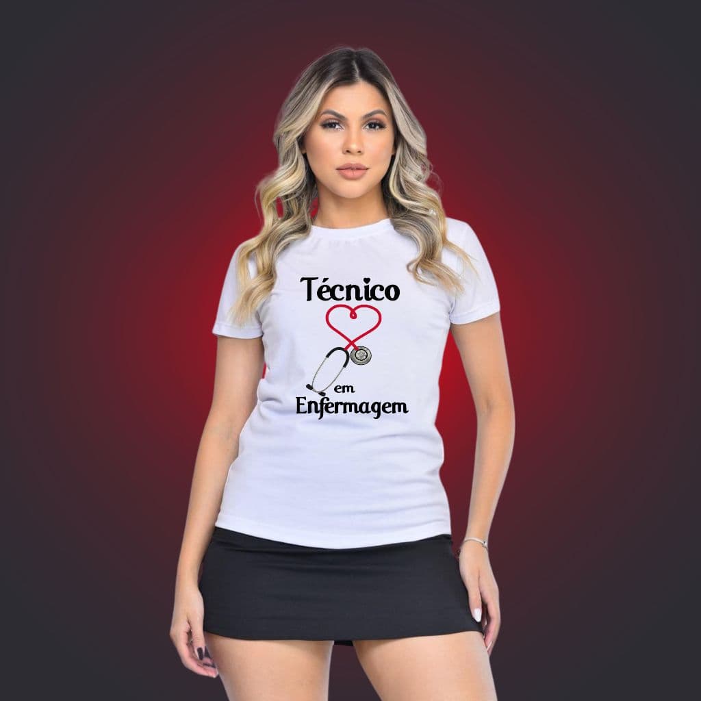 Camiseta T-shirt BLUSA PROFISSÃO FEMININA MODELOS DE TÉCNICOS DE ENFERMAGEM