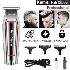 Maquina Acabamento Barbeador Cortar Cabelo Barba Profissional Kemei Km-032