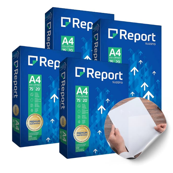 KIT 5 PAPEL SUZANO A4 RESMA SULFITE 75GR 500 FOLHAS ENVIO 24H