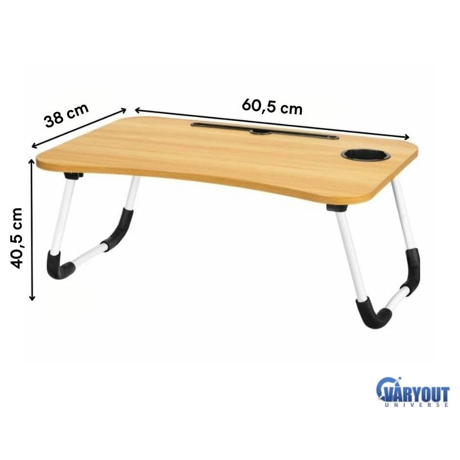 Mesa Portátil Para Notebook Dobrável Home Office, Cama Refeição Com Porta Copo em MDF