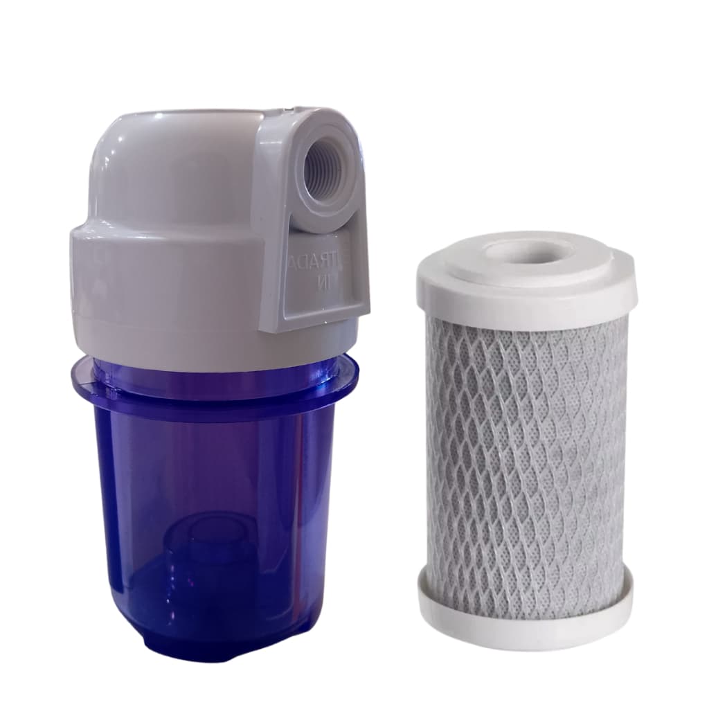 Filtro de Água Carcaça 1/2" com Refil Carbon Block 5" – Completo e Pronto para Uso