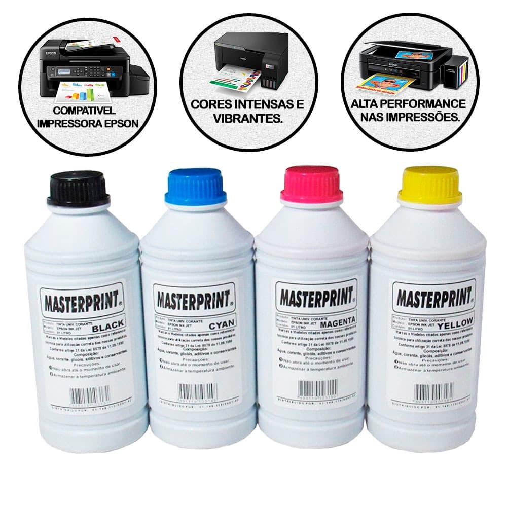 Tinta Impressora Refil Bulk Universal 1 Litro Masterprint