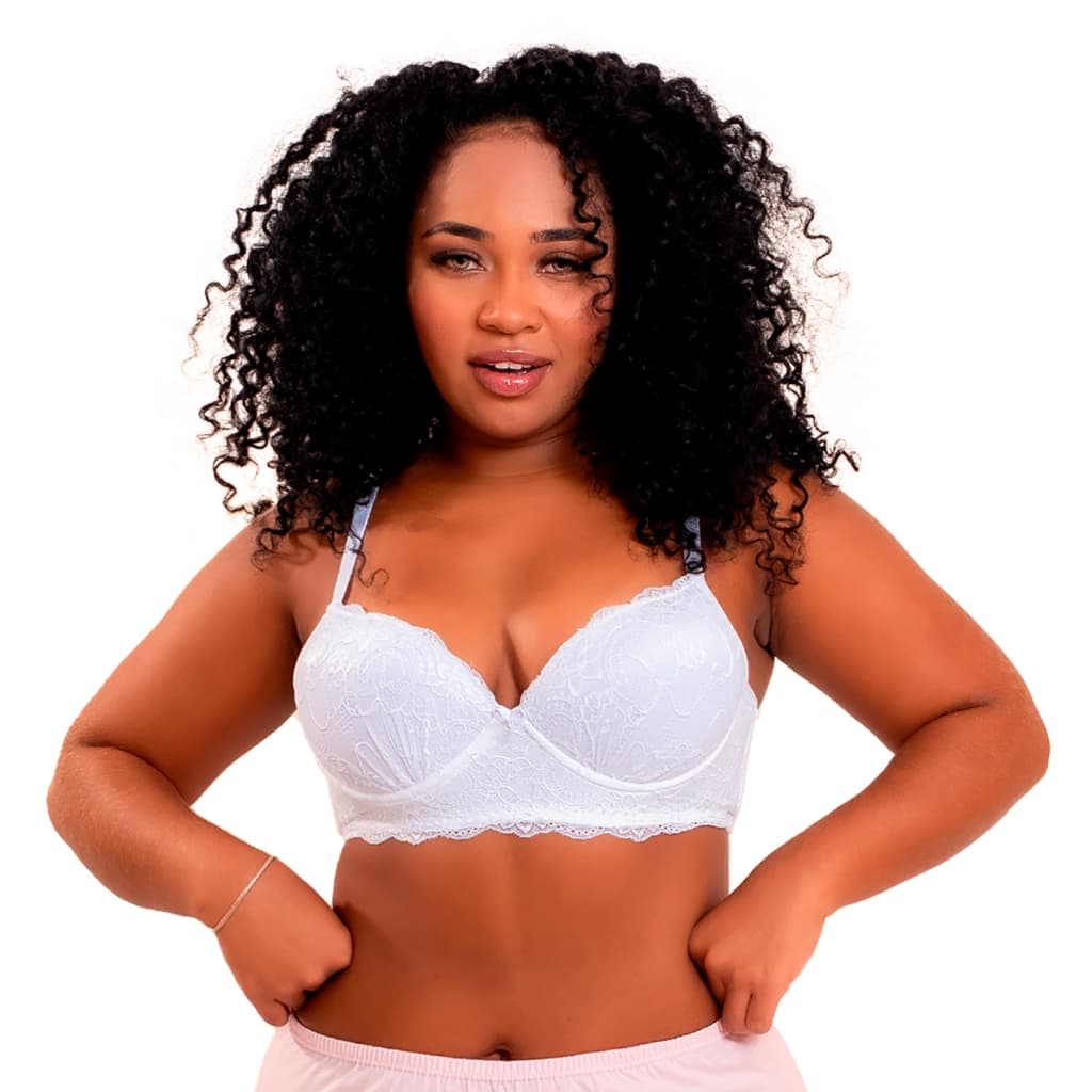Sutiã Plus Size Feminino Bojo Renda Barbatana Tamanho Especial Premium Sustentação | Empório Da Roupa