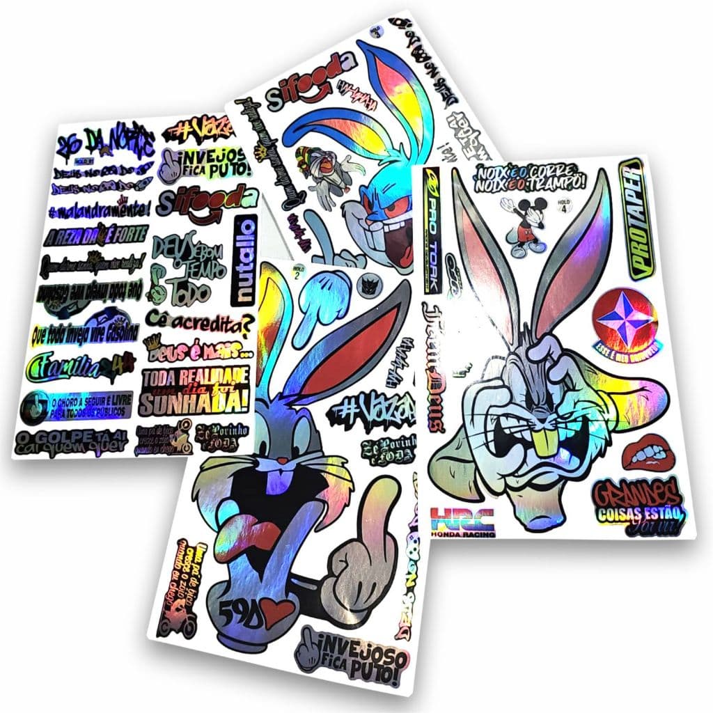 Adesivo Holográfico Camaleão 30x20cm – Cartela Autocolante para Personalização Moto Bike Carro