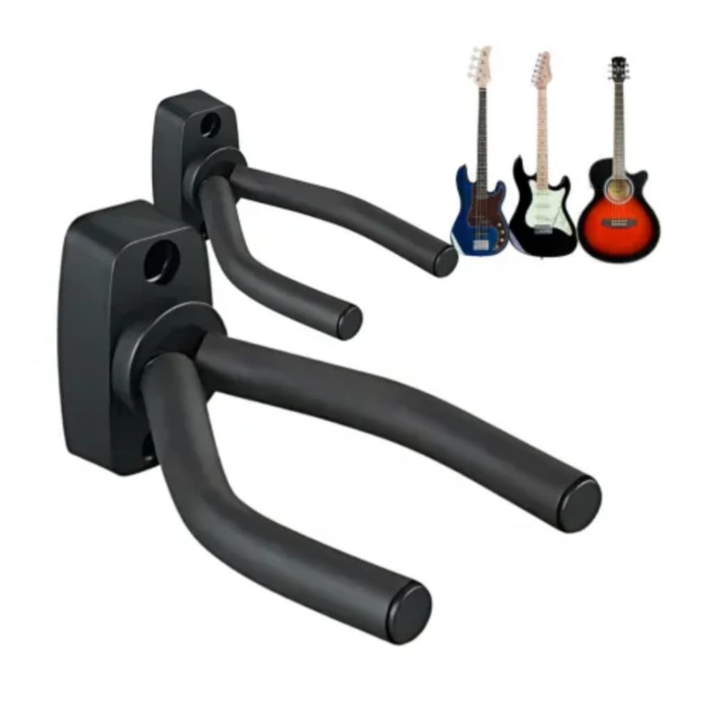 Kit 02 Suporte Parede para Violão Viola Ukulele Guitarra Smart Preto