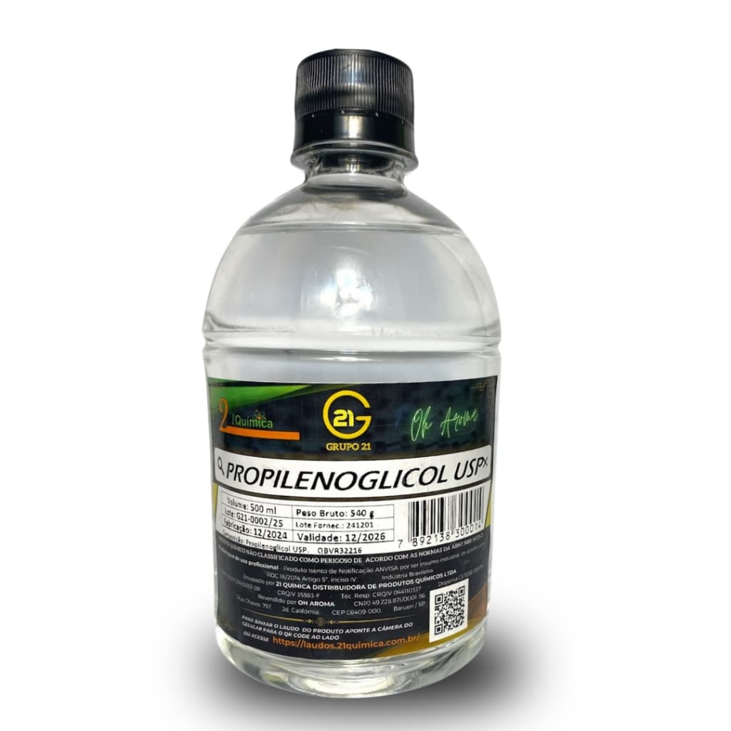Propilenoglicol USP 500ml Propileno Glicol - Garrafa