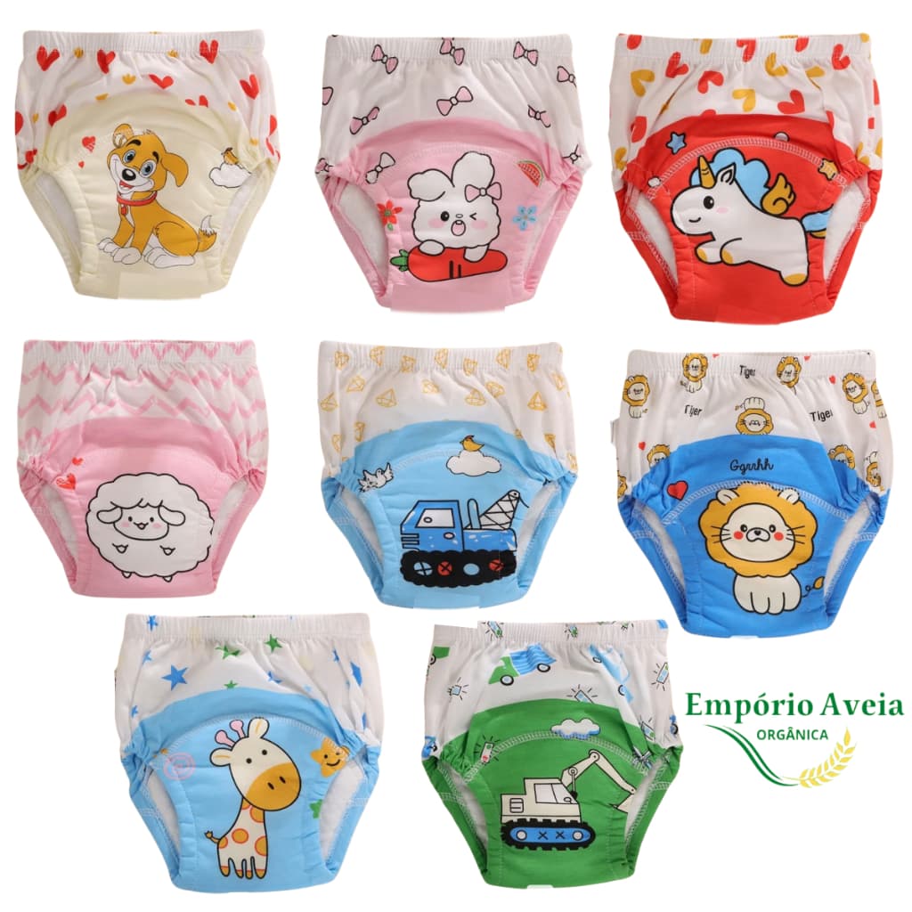 Calcinha Treinamento Desfralde Xixi Cueca Impermeável Lavável Escape 100% Algodão 01 unidade.