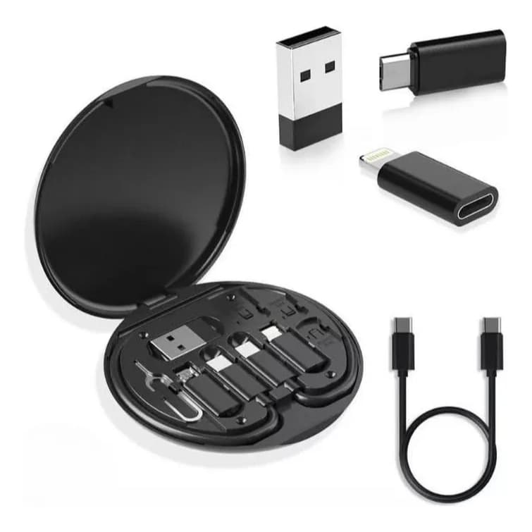 Kit Adaptadores Carrega Rápido Compatível iPhone Otg 60w (Celular)