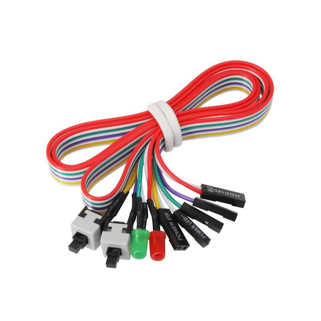 Cabo Interruptor Botão Power Sw E Reset Sw Com Leds Ligar Pc