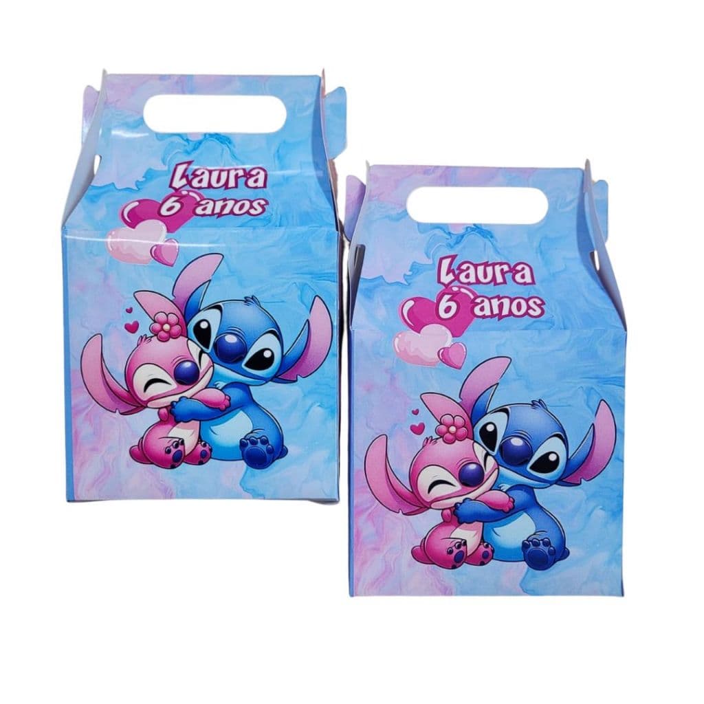 Kit Caixinhas Surpresa Lilo Stitch Angel Lembrancinha Maletinhas Vários Modelos Personalizado Com NOME e IDADE