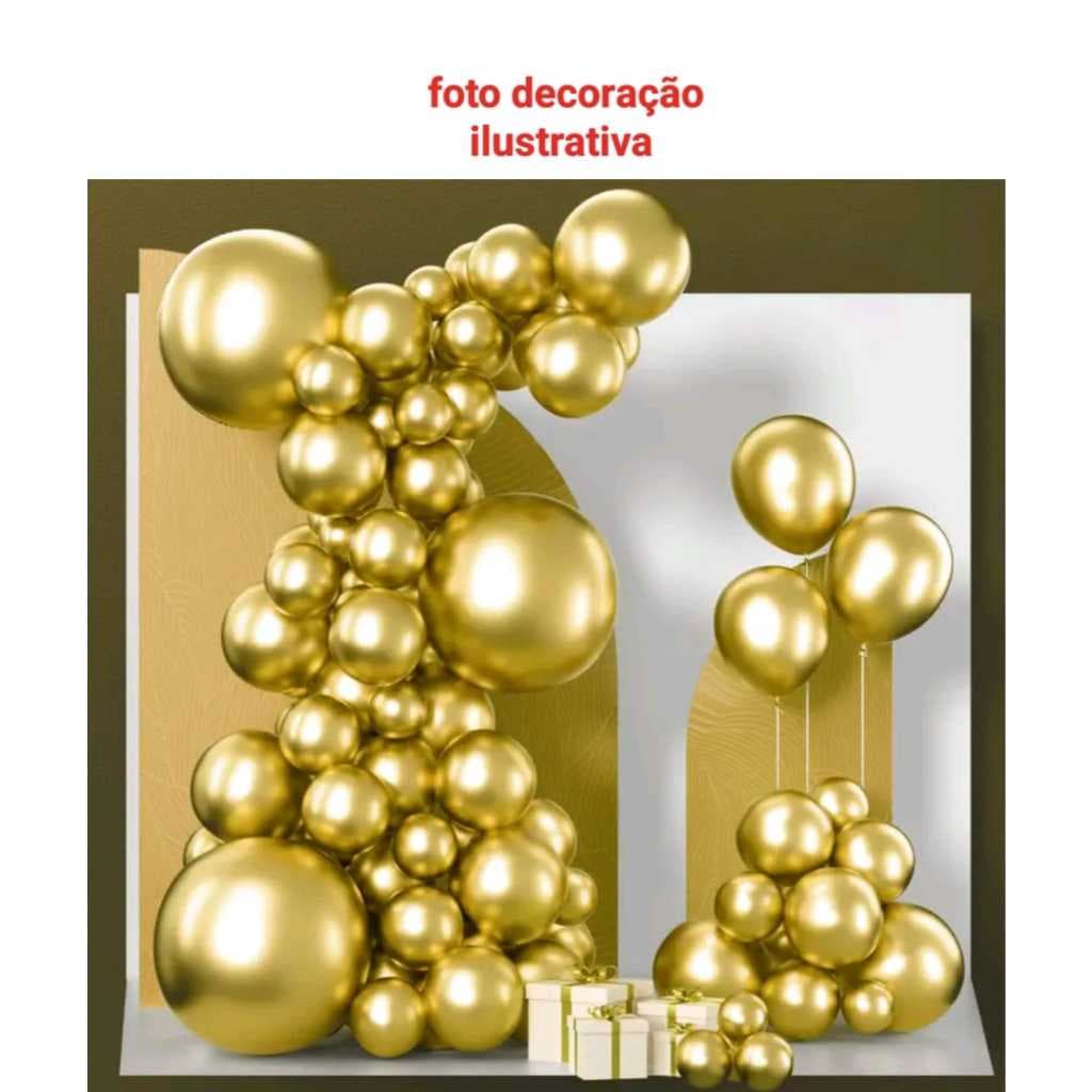 Balao bexiga festa Dourado Metalizado 5 pol e ou 9 polegadas pacote 25 baloes