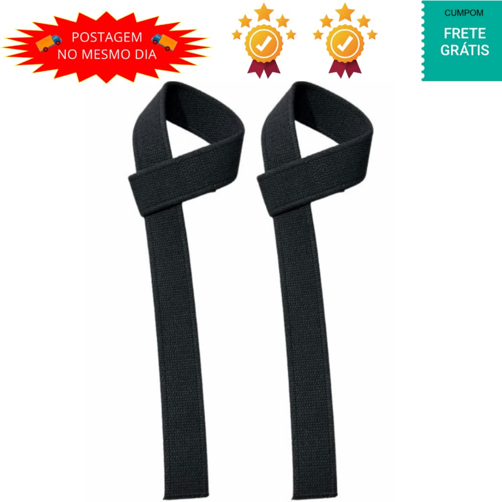 Strap Academia Musculação Preto Tala Fita Treino Costas Straps
