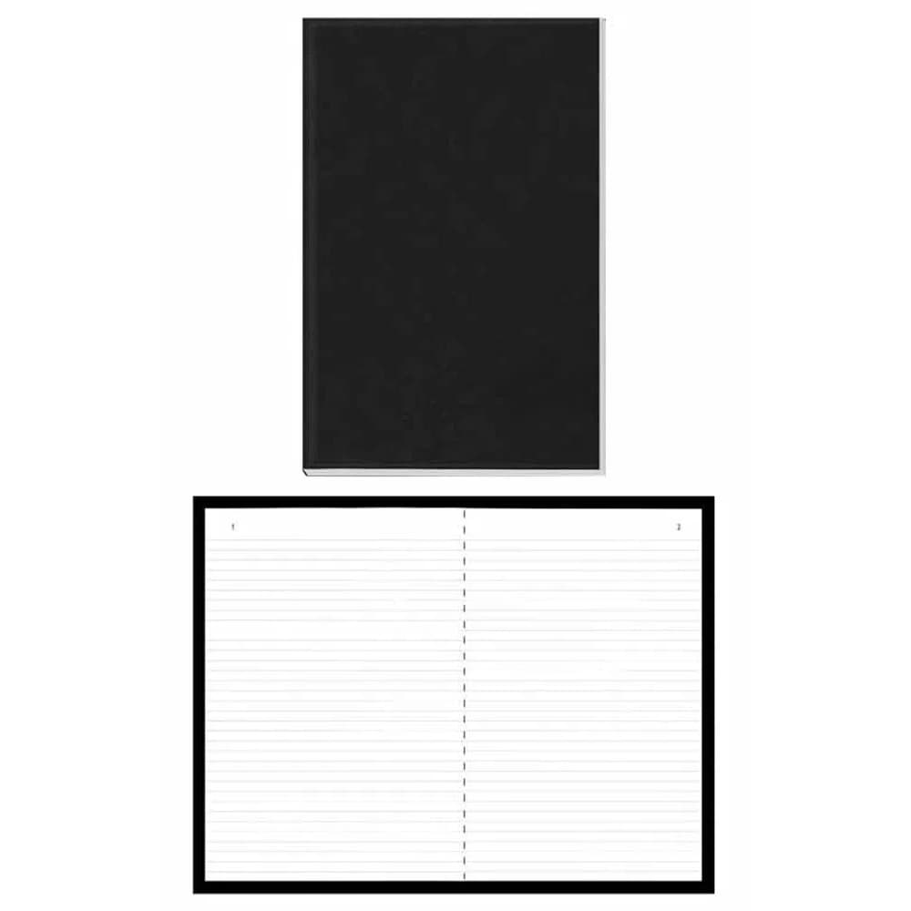 Caderno com Folhas Numeradas Pautado 202x300mm Livro Atas Capa Dura Preto