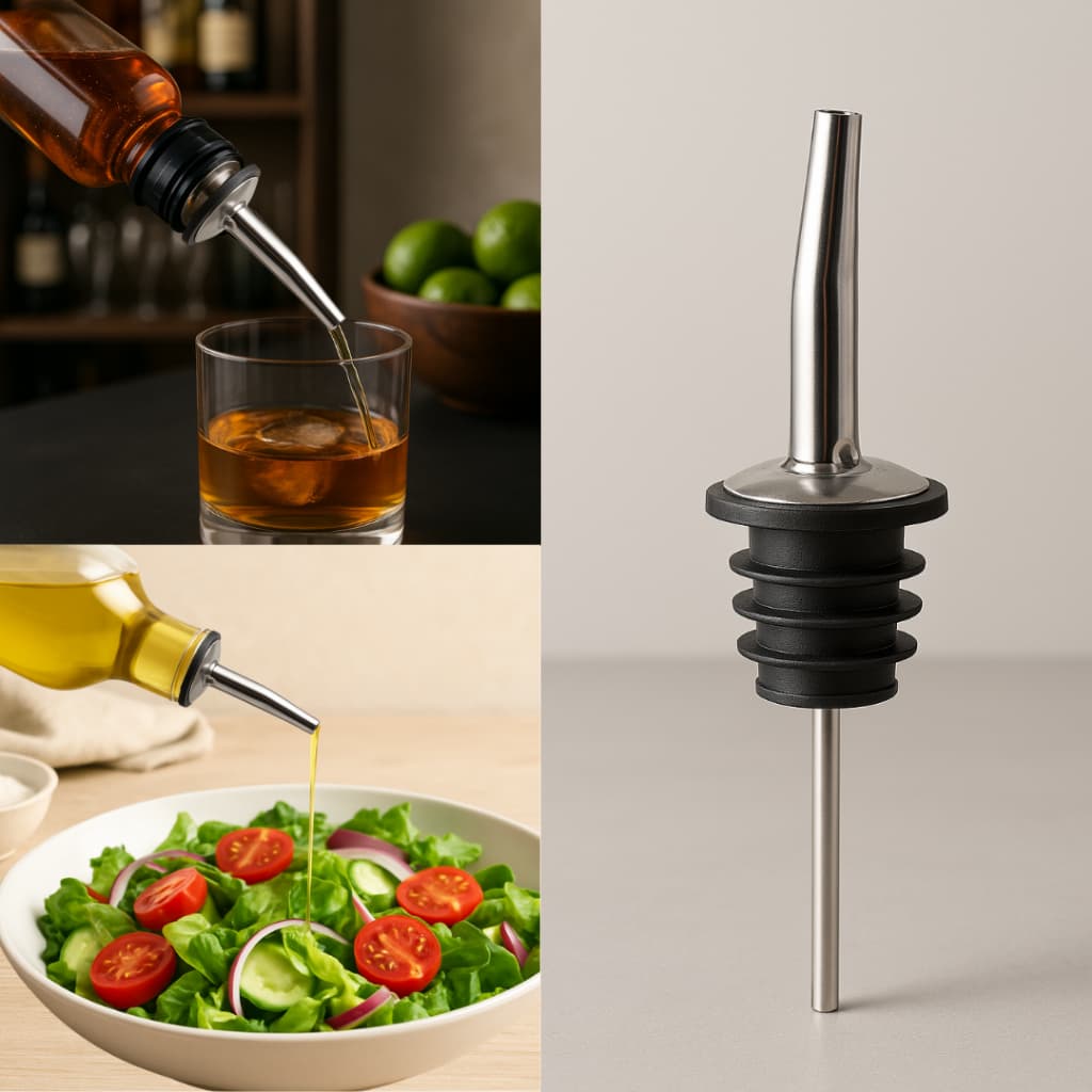Kit Bico Dosador Inox para Garrafas de Azeite e Bebidas – Fluxo Livre | 2, 4 ou 10 unidades Cozinha