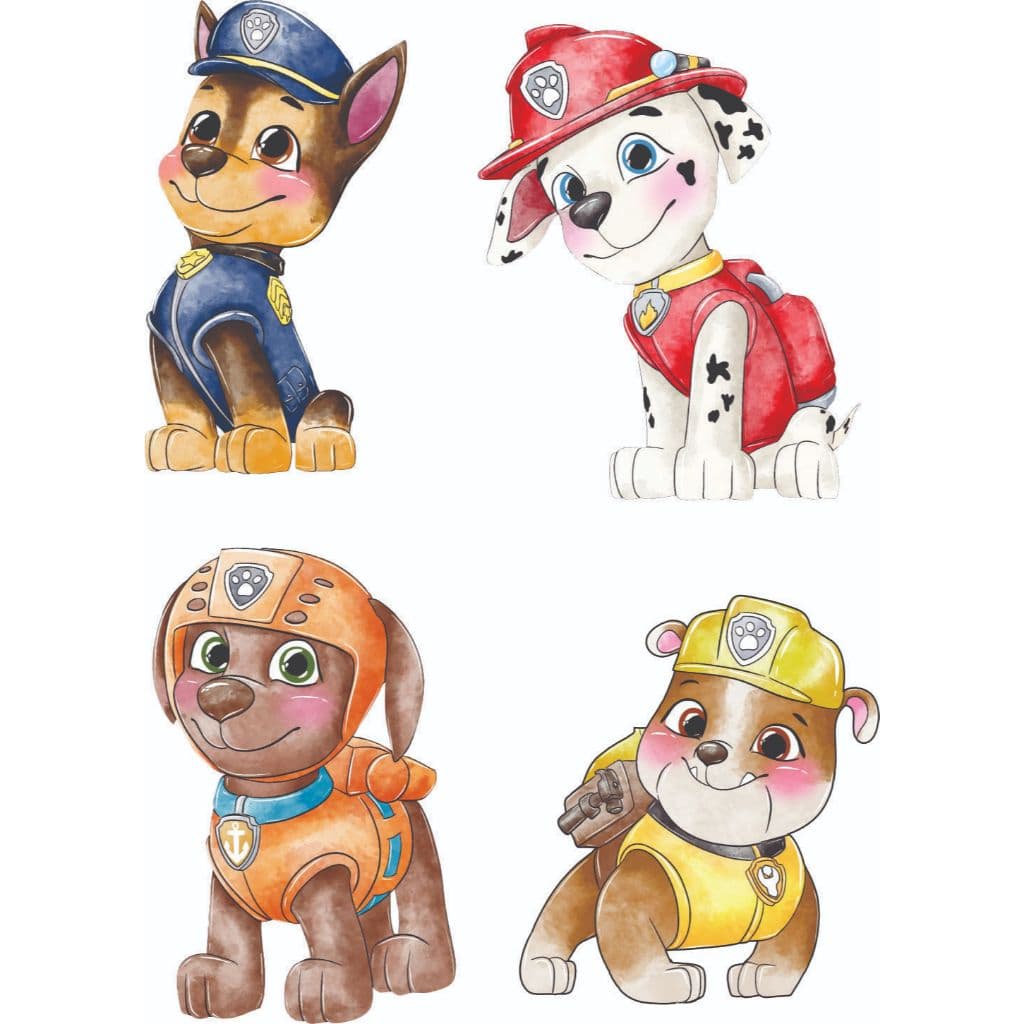 Display Patrulha Canina Aquarela Kit 4 peças de 80 cm