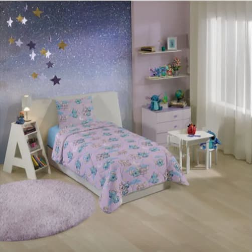 Edredom Solteiro Stitch Dupla Face Personagem Disney Infantil