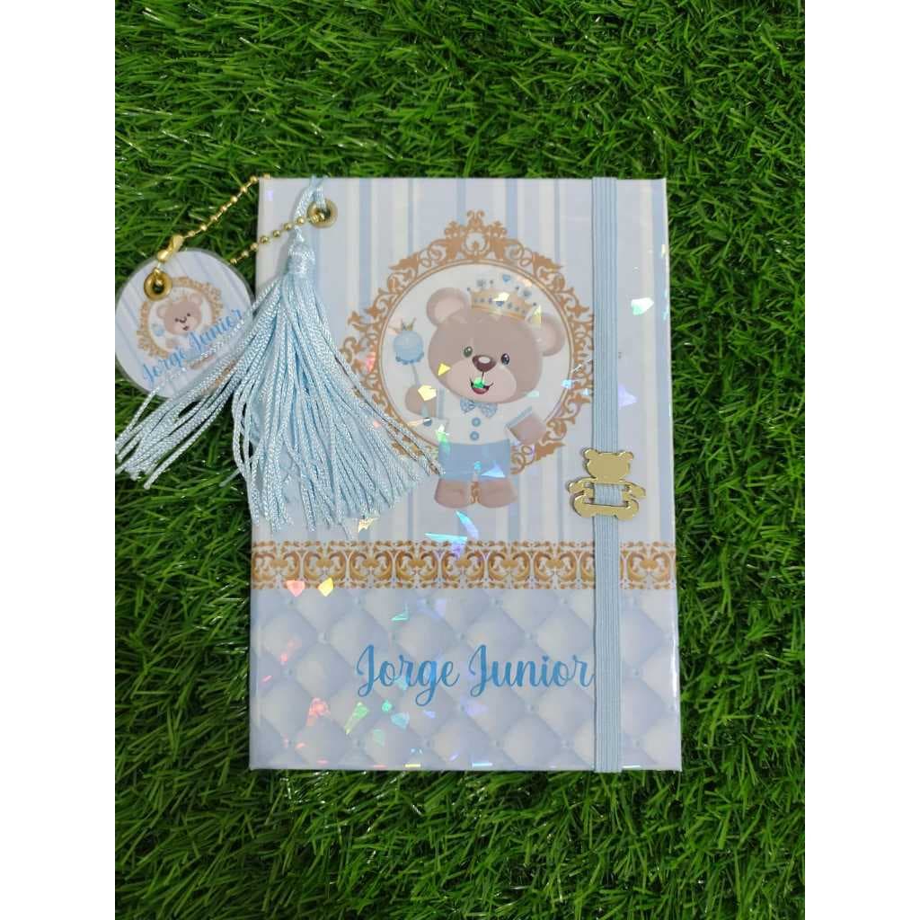 Porta Documentos Bebê Urso Realeza azul Claro tamanho a6 ( pequeno)