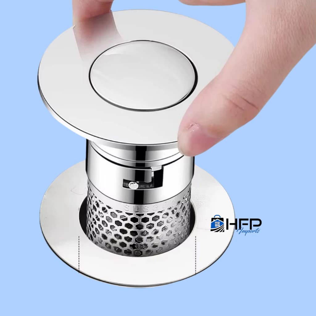 Ralo De Pia De Aço Inoxidável POP UP Com Coletor De Resíduos/Filtro Anti-Colog Para Banheira/Banheiro/Lavatorio/Pia