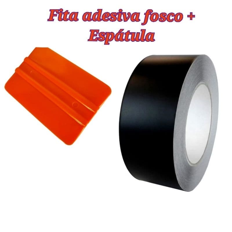 Fita Adesiva Vinil Preto fosco 2m x 16cm, + brinde soleiras, painéis, para - choque, colunas e outros.