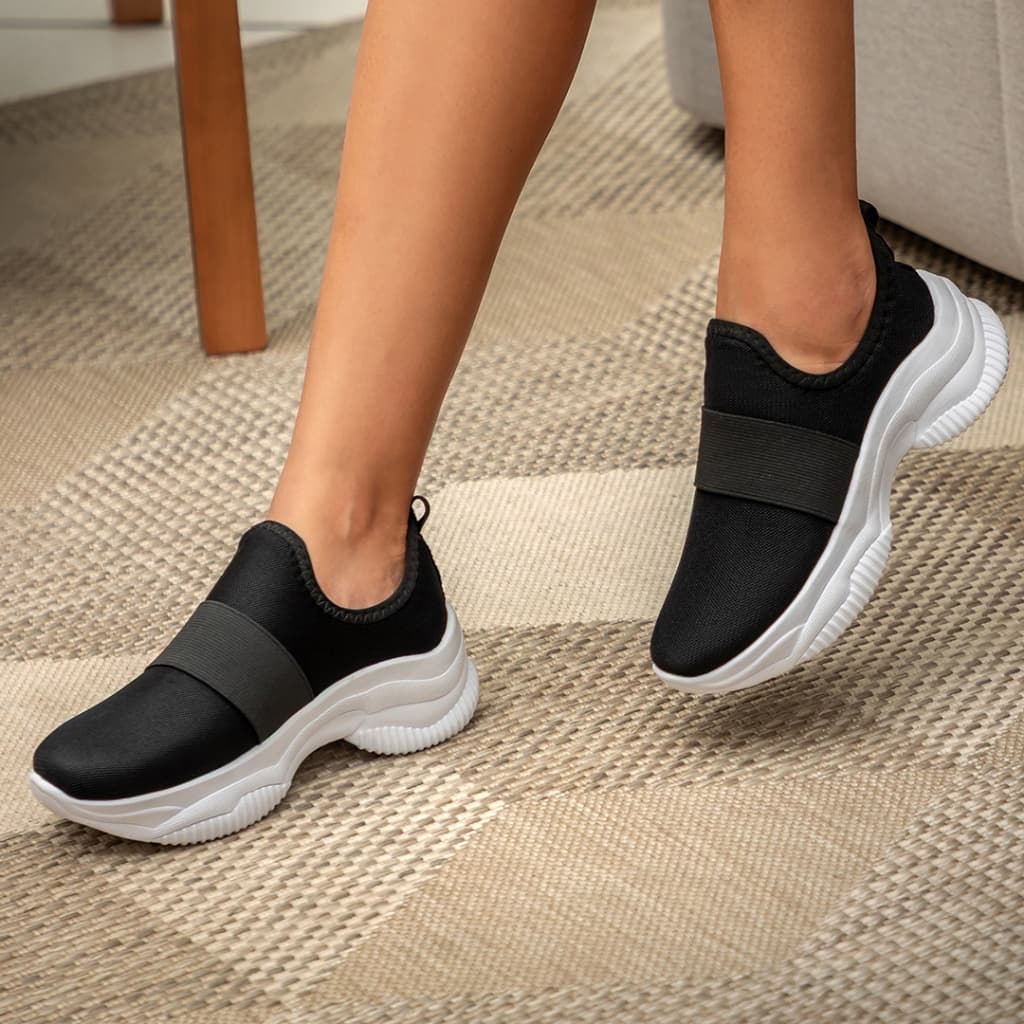 Tênis Meia Feminino Casual Detalhe em Cima de Elástico que Da Estabilidade ao Seus Pés