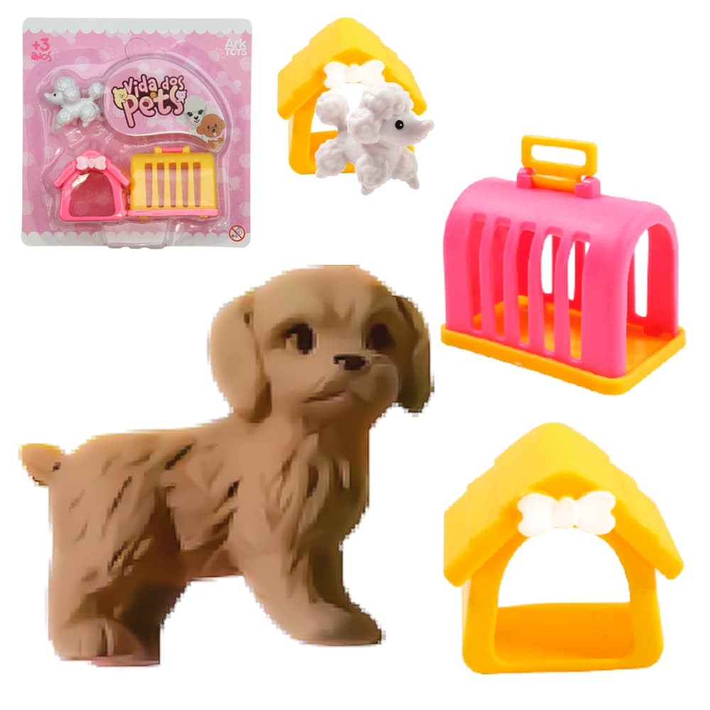 Kit Com Cachorro + Casa/Casinha E Caixa Transportadora Vida Dos Pets